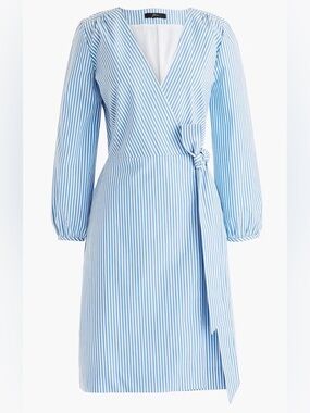 Blue Stripe Wrap Midi Dress